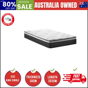 King Single Mattress Luxury Foam Pocket Spring 30cm - Picture 1 of 9