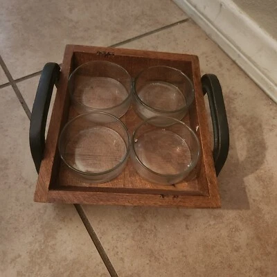 Pottery Barn Range Wood Blacksmith Condiment Caddy - Image 1 of 4