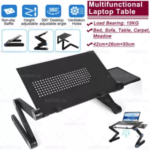 Portable Foldable Laptop Stand Desk Table Tray Adjustable Sofa Bed Mouse Pad OZ - Picture 1 of 12