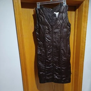 Max Studio Brown Braided Vegan Leather Dress Size Small - Picture 1 of 7