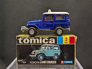 Tomica Toyota Land Cruiser Blue Car Made In Japan Black Box Tomy Vintage Limited - Picture 1 of 8