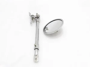 CHROMED MIRROR & ADJUSTABLE ARM FOR NEW WILLYS MB JEEP #G443 (CODE 1509) - Picture 1 of 4
