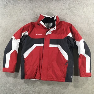 Columbia Winter Coat Mens Large Red White Gray Waterproof Insulated - Picture 1 of 8