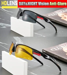 2 Pair HD+ Day&Night Vision Antiglare Driving Sunglasses Tac Sports Sunglasses - Picture 1 of 7
