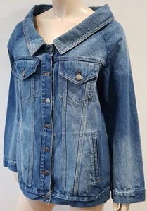 Chaqueta Denim Informal ROBERT RODRIGUEZ Azul Algodón Cuello Descubierto M Nueva con Etiquetas - Imagen 1 de 10