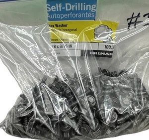 Rondella esagonale autoperforante, #8 x 9/16 pollici 300 pezzi colore nero {Z} - Foto 1 di 6