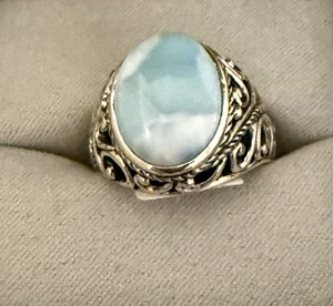 JTV Larimar Sterling Silver Ring Size 11 BBJ Designer - Picture 1 of 3