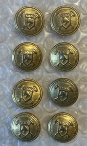 Set 8 Ralph Lauren Polo Mallet Cap Blazer Brass Cuff Buttons 5/8" 1 Part Design - Picture 1 of 4