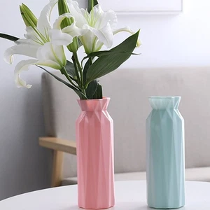 Plastic Round Flower Vase Tableware Domestic Ornaments Living Room - Picture 1 of 12