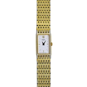 Reloj Seiko Vintage Damas Chapado en Oro Tank Esfera Blanca Cuarzo Años 80 - Imagen 1 de 10