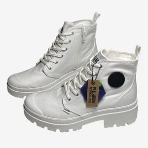 Palladium Womens Sneaker Boots 11 Pallabase Twill Star White NEW - Picture 1 of 8