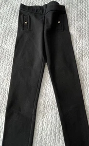 Janie and Jack Girls Pants Size 7 w/Gold Buttons Ponte Pant Leggings EUCondition - Picture 1 of 8