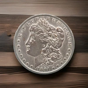 1891 $1 Morgan Silver Dollar 90% US Coin - Picture 1 of 3