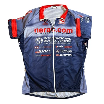 Camiseta de ciclismo Giordana para hombre talla XXL cremallera completa azul rojo Italia Rudy Project Nerac  Foto 1 de 4