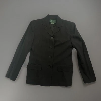 Chaqueta Blazer Lauren Ralph Lauren Mujer 6 Negra Sencillo Pecho 4 Botones Cierre Foto 1 de 4