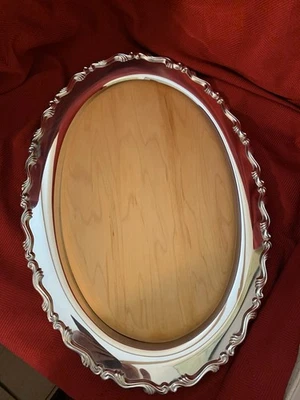 "Servidor buffet Oneida Silver Plate Georgian Scroll 19 1/2"" con tablero para tallar madera" Foto 1 de 4