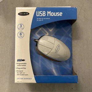 Belkin USB Mouse F8E813-USB P56748 3 Button Programmable NEW NIB NOS - Picture 1 of 2