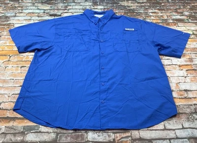 Columbia PFG Shirt Adult XL Blue Button Up Fishing Camping Outdoor  Mens - Image 1 of 4