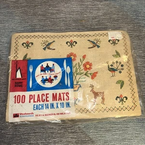 Vintage Woolsworth Place Mats 14”x10” Paper disposable Wildlife 100 Unopened - Picture 1 of 5