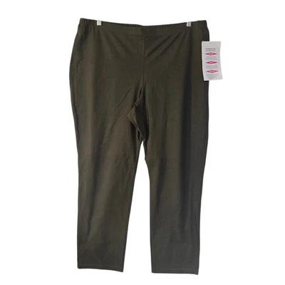 Woman With Control Pull On Full Length Pants Size 3X Hunter Green - Image 1 of 4