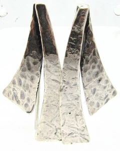 STERLING SILVER SILPADA BRUTILAST HAMMERED TEXTURED EAR CLIMBER EARRINGS ESTATE - Picture 1 of 7