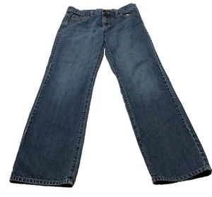 Pantalones de mezclilla rectos regulares azules con cintura ajustable Old Navy para mujer talla 12 - Imagen 1 de 14