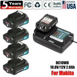 Replace for Makita Battery 10.8V 12V BL1021B BL1041B BL1040 1015 DC10WD Charger - Picture 1 of 32