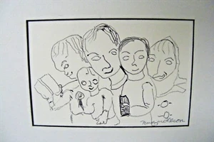 ORIGINAL HAND DRAWN ART BY TACOMA ARTIST - M. OLSON TITLE~FAMILY TIME~ - Picture 1 of 2