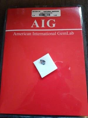 1.59 Ct Zafiro Natural Azul Sin Tratar Madagascar Certificado AIG Inc(Ver Vídeo) - Imagen 1 de 4