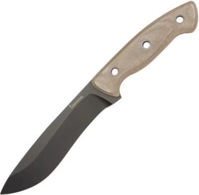 Browning Large Desolation Fixed Knife 6" 440C Steel Balde Tan Micarta Handle - Image 1 of 2