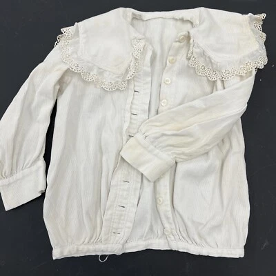 Chaqueta Para Niños De Colección Blanca Pana Encaje Borde Abotonada  Foto 1 de 4