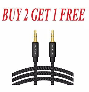 AUX Stereo Cable Mini Jack Auxiliary Car Lead Male Audio Gold Plated 1m 3.5mm - Picture 1 of 5