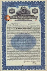 Berlin City Electric Company USD 1,000 1926 / 1951 Germany - Picture 1 of 1