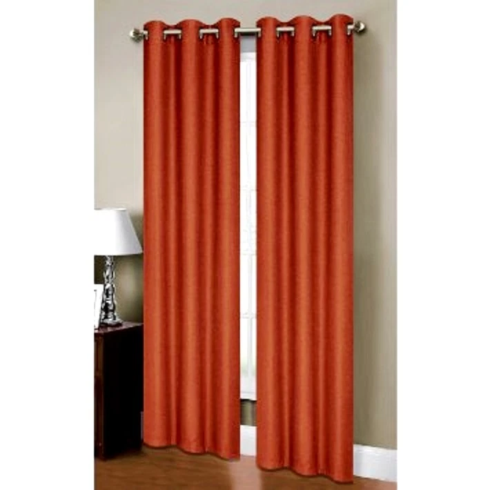 1 ORANGE SOLID PANEL THERMAL LINED BLACKOUT GROMMET WINDOW CURTAIN K32 84" - Image 1 of 1