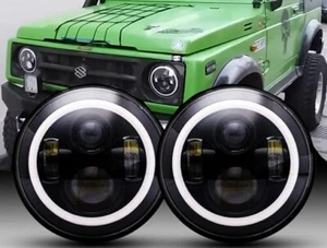 2x FANALI PER SUZUKI SAMURAI SJ410 FARI ANTERIORI LED CON LUCI DIURNE ANGEL EYES - Imagen 1 de 12