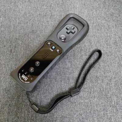 Genuine Nintendo Wii Motion Plus Remote Controller RVL-036 With Sleeve - Black - Image 1 of 4