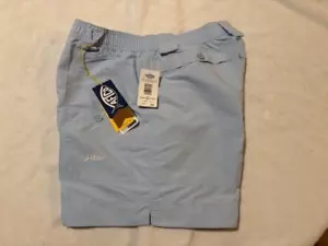 Aftco Shorts Mens 34 Sky Blue M-01 Stretch- Fishing- Pockets - Picture 1 of 7