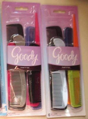 Paquete de 6 súper peine de plástico Goody Value para todo uso estilo desenredar Foto 1 de 4