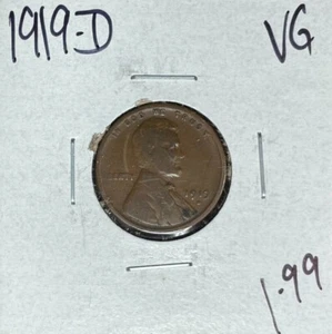 CENTAVO DE TRIGO LINCOLN 1919-D ~ EN MUY BUEN ESTADO ~BONITA MONEDA~ - Imagen 1 de 2