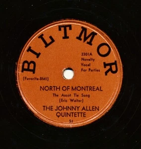 JOHNNY ALLEN Quintette on Biltmor 2301 – North of Montreal / Oh! Mrs Butler! - Picture 1 of 2