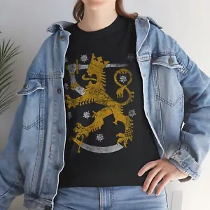 Finland Coat of Arms Unisex Heavy Cotton Tee, Great for Casual Wear, Gifts - Picture 1 of 27