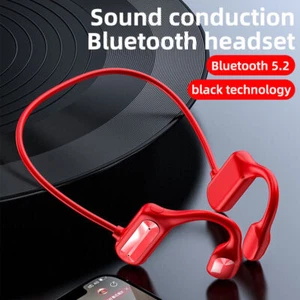 Bone Conduction Headphones Bluetooth 5.2 Wireless Headset Earbuds Outdoor Sport - Picture 1 of 12