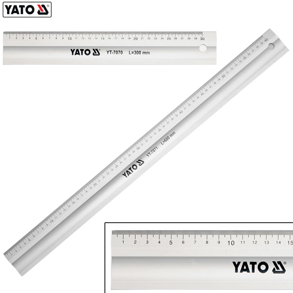 Alulineal Metalllineal Lineal Aluminium Stahlmaßstab Maßlineal Pro 30 cm 60 cm - Bild 1 von 1