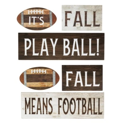 Ganz E1 Rustic Sport Fall Is For Football Wooden Stacking Blocks Choose Design - Image 1 of 4