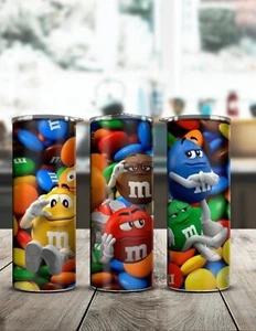 20oz skinny tumbler custom stainless steel M&M Candy  - Picture 1 of 2