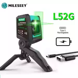 MiLESEEY 2 Lines green laser level 360 3D Laser Horizontal And Vertical Cross - Picture 1 of 16