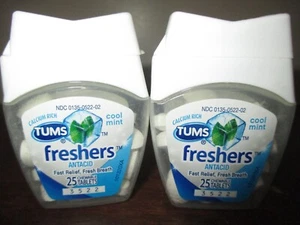 2x Tums Freshers Antacid Cool Mint 25 Chewable Expired FEB2014 - Picture 1 of 1