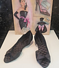 DOROTHY PERKINS Andora peep toe size 5 black silk style wedge shoes New! X-dress