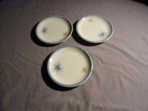 Lotto di 3 RARI piatti da dessert pane stella blu e oro Siracusa Cina 5,5 pollici - Foto 1 di 2