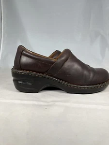 b.o.c. Born Concept DK braune Leder Slipper Halbschuhe Keilabsatz 9M - Bild 1 von 6